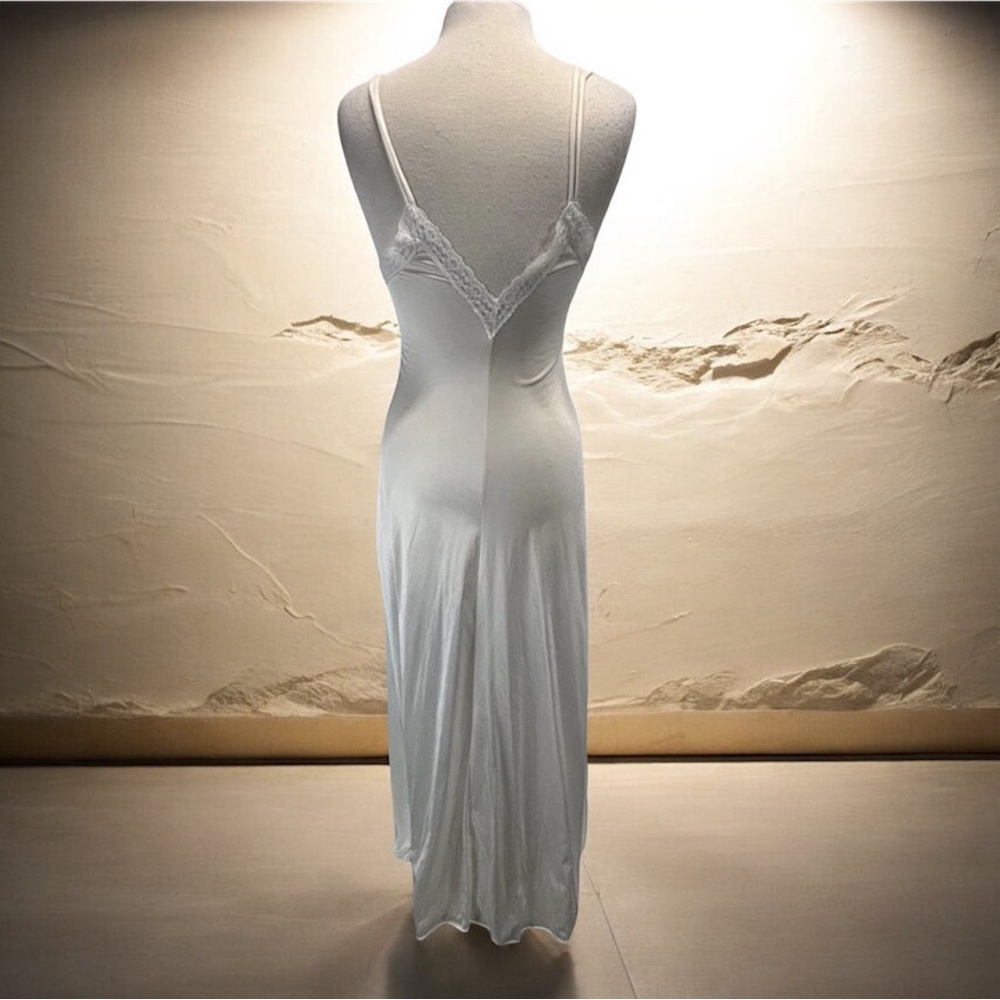 Vtg Val Mode 2 Pc Peignoir Set White Asymmetrical Lace+Luxuriously Sheer Robe - Picture 3 of 16